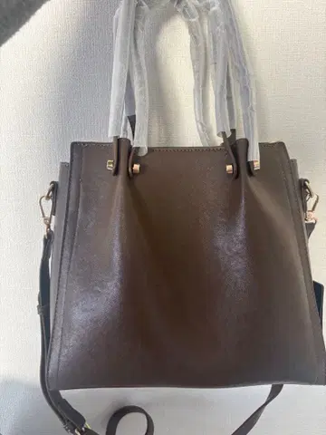 브라운 토트백 합성 피혁