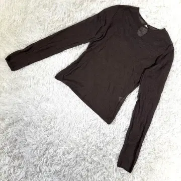 새상품급 CITEN 시텐 [F] 라메 시어 니트탑 긴팔 브라운