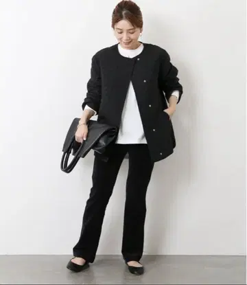 저널 스탠다드 블랙 퀼팅 자켓