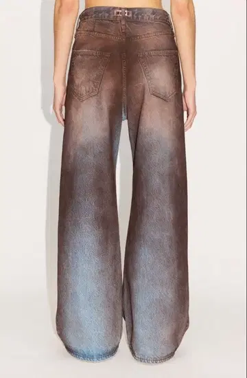 그라데이션 와이드 레그 데님 팬츠