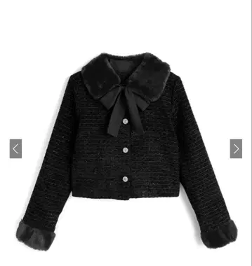 GRL 티펫트 라메 트위드 비쥬 자켓 블랙