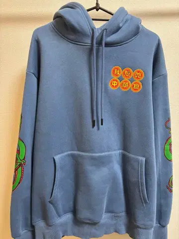 츄우카타베타이 x 하라다 치아키 콜라보 후드티/blue XL