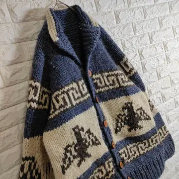 두툼한 코위찬 니트 가디건 이글 블루 XL 상당