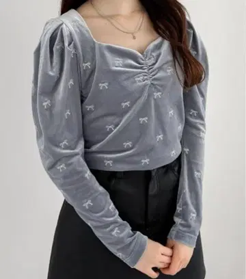 Heather 벨로아 리본 풀오버