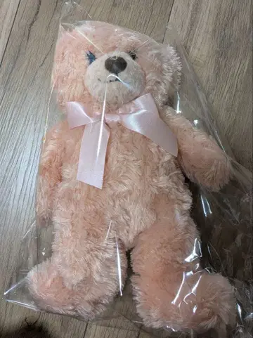 테디베어 핑크 리본 포함 봉제 인형