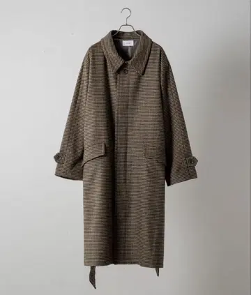 [ soerte ] 헤비 멜톤 체크 샤기 코트 체크 사이즈 1