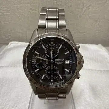SEIKO 크로노그래프 100M 방수 블랙