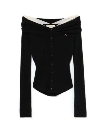 andmary Shannon tulle knit tops 블랙