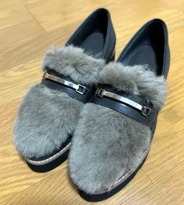 DIANA 퍼 스웨이드 신발 22cm 그레이 일본제