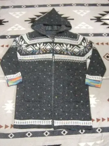 TELVIAN 눈꽃 패턴 노르딕 롱 스웨터 카우친 가디건