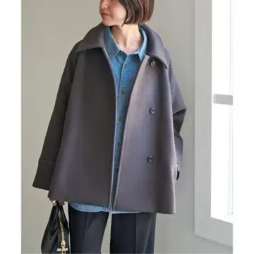 Spick and Span W/Ny 모사 스텐칼라 숏코트 그레이