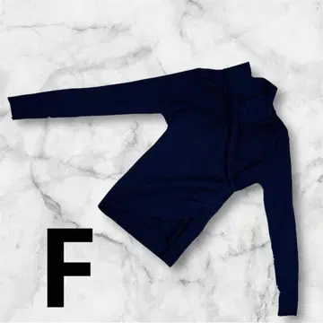 여성용 V넥 리브 니트 티셔츠 F 파랑