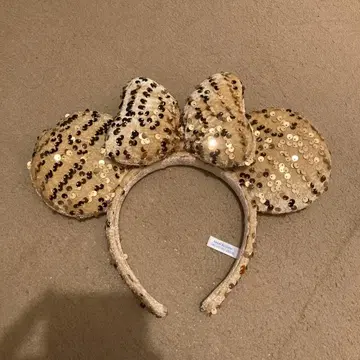 디즈니 머리띠 미니 미키 골드 스팽글