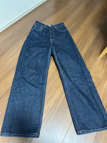 MOUSSY 다크 블루 와이드 레그 데님