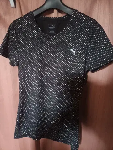 푸마 도트 패턴 스포츠 원단 반팔 티셔츠 L