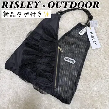택 포함 새상품 RISLEY OUTDOOR 프릴 메쉬 토트백 블랙