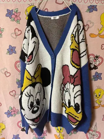 디즈니 올 패턴 가디건