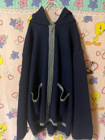 빈티지 니트 후드티