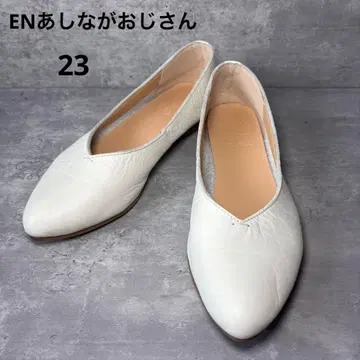 [ 새상품급 ] EN 키다리 아저씨 플랫슈즈 V컷 천연 가죽 포인티드