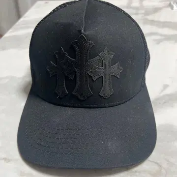 블랙 크로스 자수 캡