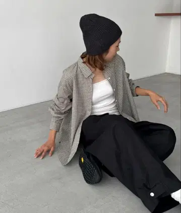 [미사용에 가까움] CANAL JEAN El mar 체크 레귤러 셔츠