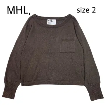 [ size 2 ] MHL 마가렛호웰 코튼울 니트 가슴 포켓