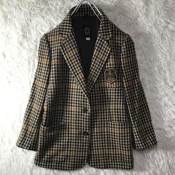 컨디션 최상 HARRISONS 캐시미어 100% 건클럽 체크 자켓 M