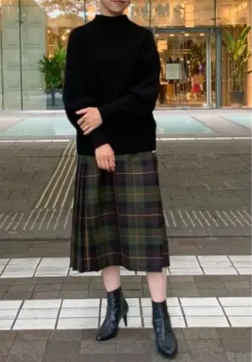 미사용 택 포함 오닐 오브 더블린 플리츠 롱 스커트 그린 계열 BEAMS