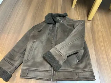 로리즈팜 브라운 무스탕 자켓 카라 부착