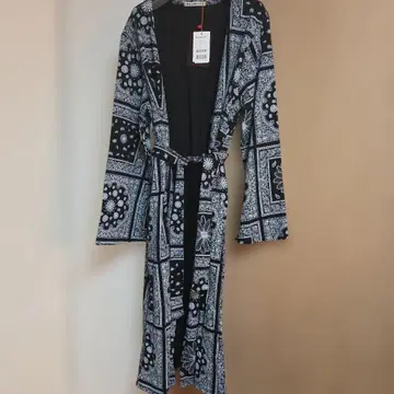 반다나풍 프린트 롱 가디건