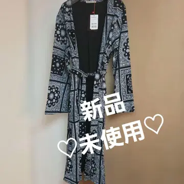 반다나풍 프린트 롱 가디건