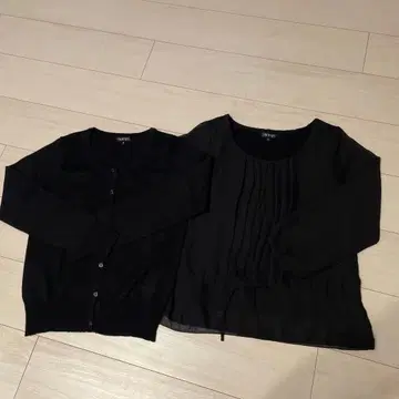 INDIVI 블랙 니트 앙상블 가디건 & 티셔츠 M