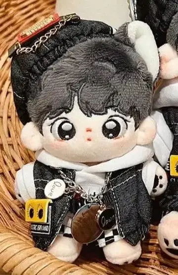 무속성 옷 10cm 흑백미종 후드티 모자 베스트