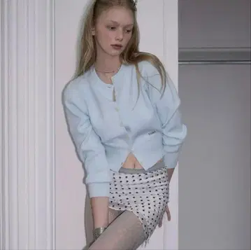 Soft Nut Button Cardigan Sky Blue