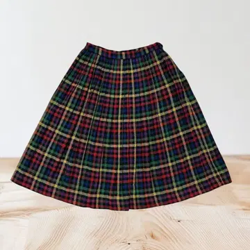 [ 하나뿐인 ] 컬러풀 타탄 체크 플리츠 스커트 레트로 걸리시 가을/겨울