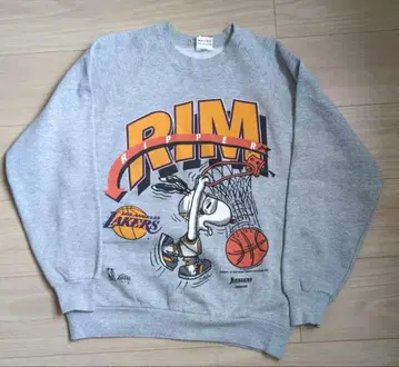 90's 레이커스 스누피 콜라보 트레이닝복 맨투맨 크롭 기장