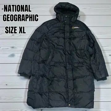 [한국 한정판] 내셔널지오그래픽 롱 다운 코트 XL 블랙