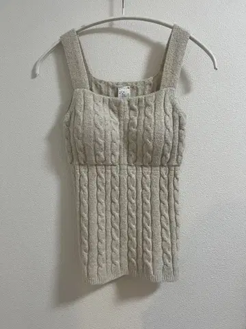 무인양품 코튼 혼방 복슬복슬 니트 브라 탱크탑