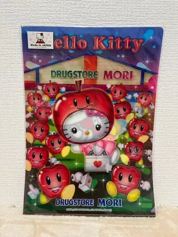 [미사용품] 초레어템 드럭스토어 모리 헬로키티 콜라보 클리어 파일