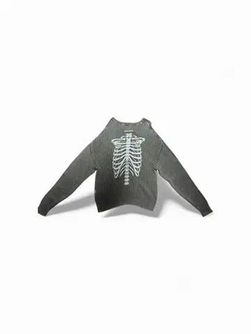 스켈레톤 프린트 니트 스웨터