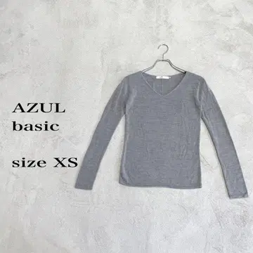 AZUL 그레이 V넥 긴팔 니트 XS 심플