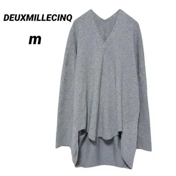 두밀상크 스웨터 니트 풀오버 V넥 멜란지 그레이