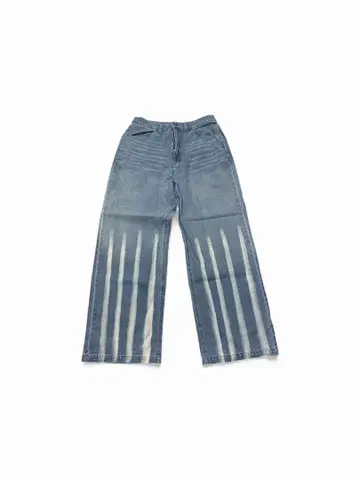 스트라이프 디자인 와이드 레그 데님 팬츠