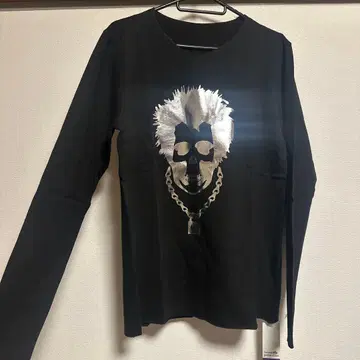 LUCIEN PELLAT FINET 스컬 프린트 블랙 긴팔 T셔츠