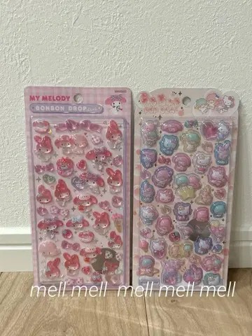 산리오 모자 꽁지 드롭씰 촉촉 POP씰