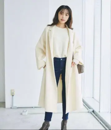 베이스먼트 온라인 리버 롱 코트 아이보리 SP