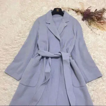 알아바일 울 리버 코트 벨티드 아이보리 더블 페이스