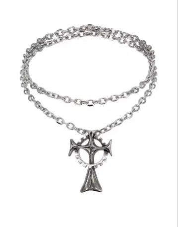 Rosen Kreuz 실버 목걸이