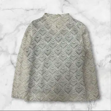 레이스 하이넥 상의 여성용 클래시컬 레트로 전체 레이스