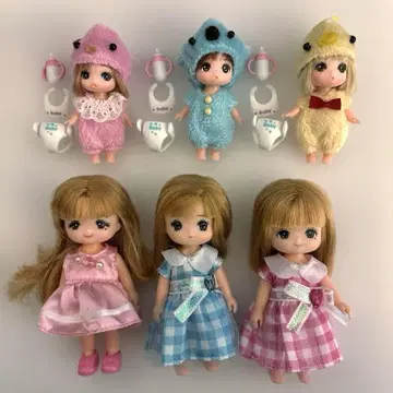 리카짱 인형 6체 세트 컬러풀 의상 포함